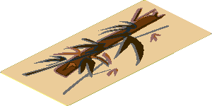 Sticker  3.7 x  1.7 with Dark Brown and Orange Asian Flower and Bamboo Decoration Type 2