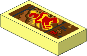 Tile  1 x  2 with Trainer Card with Red Ninjago Minifigure and Text Box Sticker