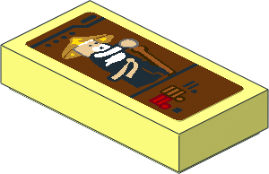 Tile 1 x 2 with Trainer Card with Sensei Wu Minifigure and Text Box Sticker