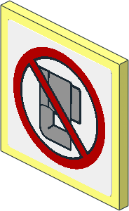 Roadsign Clip-on  2 x  2 Square with Cup Prohibited Sign on White Background Sticker