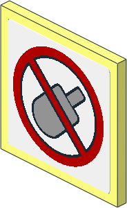 Roadsign Clip-on  2 x  2 Square with Popsicle Prohibited Sign on White Background Sticker