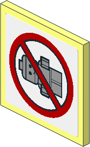 Roadsign Clip-on  2 x  2 Square with Baby Prohibited Sign on White Background Sticker