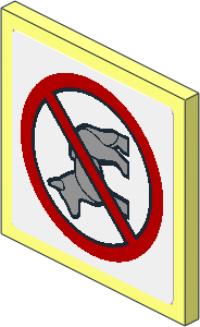 Roadsign Clip-on  2 x  2 Square with Dog Prohibited Sign on White Background Sticker