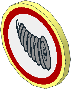 Roadsign Clip-on  2 x  2 Round with Tornado and Red Border Sticker