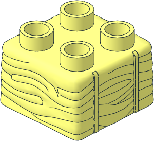 Duplo Brick  2 x  2 with Hay Bale Texture
