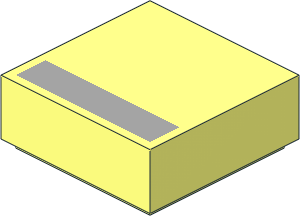 Tile  1 x  1 with Light Bluish Grey Line Pattern