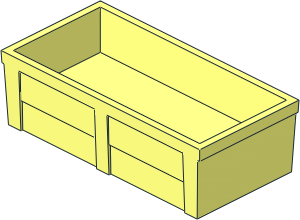 Duplo Feeding Trough  2 x  4 x  1 with Straight Sides