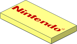 Tile  2 x  4 with Red "Nintendo" Pattern