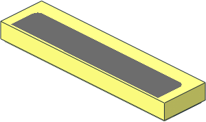 Tile  1 x  4 with Dark Bluish Grey Stripe Pattern