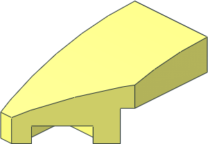 Slope Brick Curved  2 x  1 with Cutout Left