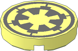 Tile  2 x  2 Round with SW Dark Bluish Grey Imperial Pattern