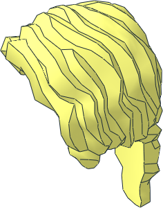 Minifig Hair Wavy Parted on Right with Loose Braid in Back