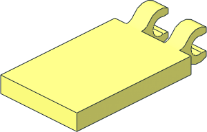 Tile  2 x  3 with Clips Horizontal (Thick C-Clips) without Tab between Clips