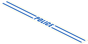 Sticker  0.7 x  7.9 with Blue Lines and "POLICE" on White Background