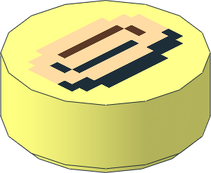 Tile  1 x  1 Round with Super Mario Pixelated Coin Pattern