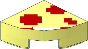 Tile  1 x  1 Corner Round with Super Mario Pixelated Super Mushroom Pattern