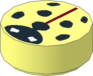 Tile  1 x  1 Round with Ladybug with Small White Eyes Pattern