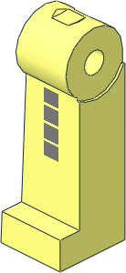 Minifig Leg Right Long with Open Hole with 4 Silver Square Pattern