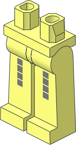 Minifig Hips and Legs Long with Open Hole with Silver Squares Pattern