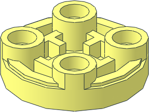Tile  2 x  2 Round Inverted with Groove