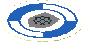 Sticker  1.9 x  1.9 Round with Blue and White Life Preserver and Metallic Silver Police Badge