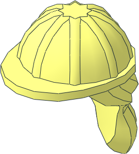 =Minifig Construction Helmet with Hair Ponytail