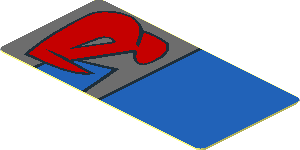 Sticker  0.8 x  1.7 with Red Markings and Blue Rectangle Right