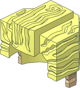 Minifig Hair Trapezoid Swept Back with Tan Neck Pattern