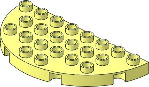 Duplo Plate  4 x  8 Round Semicircle