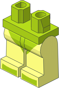 Minifig Hips and Legs with Lime Leotard and Toes Pattern