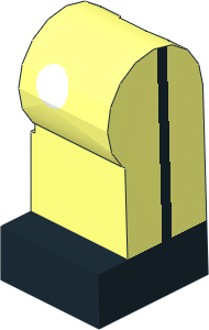 Minifig Leg Left with White Button, Black Shoe and Black Line on Side Pattern