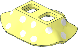 Minifig Skirt Wavy with White Dots Pattern