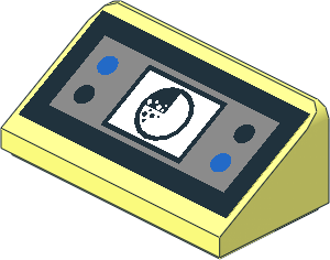 Slope Brick 31  1 x  2 x  0.667 with Black and Blue Buttons and Radar Sticker