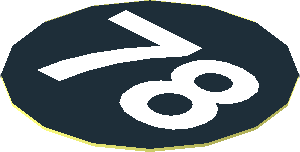 Sticker  1.0 x  1.0 Round with White "78" on Black Background