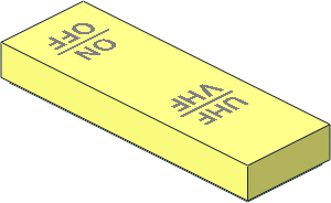 Tile  1 x  3 with "UHF/VHF" and "ON/OFF" Pattern