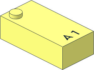 Brick Braille 2 x 4 with 1 Stud (DOTS-1) with "A 1" Pattern