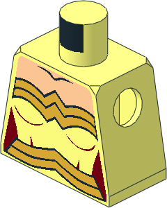 Minifig Torso with Female Gold Trim and Gold Belt Pattern