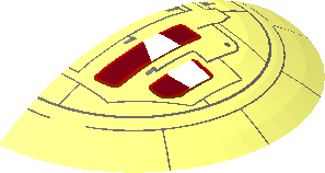 ~Dish  6 x  6 Inverted - No Studs with Handle with SW TIE Silencer Hatch Pattern - Half