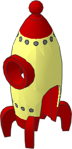 Minifig Headdress Rocket Costume with Red Top, Visor and Base and Rivets Pattern