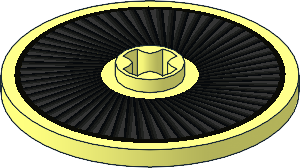 Technic Disc  3 x  3 with Train Fan Sticker (Shortcut)