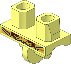 Minifig Hips with Gold Belt Pattern