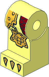 Minifig Leg Right with Armour Scales, Knee Pads and Claws Pattern