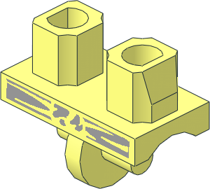 Minifig Hips with Light Bluish Grey Sash Pattern