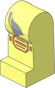 Minifig Leg Left with Light Bluish Grey Sash and Medium Nougat Knee Pad Pattern