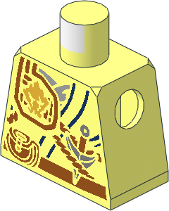 Minifig Torso with Belt, Pouch, Knife, Scabbard and Earth Power Emblem Pattern