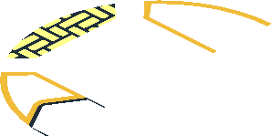 ~Electric Brick  4 x  4 x  0.667 Round - Top with  2 Studs with Hexagon, Gold Borders and Rectangles Pattern - Half