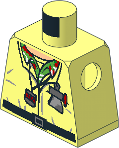 Minifig Torso with Stopwatch, Notebook and Radiation Symbol Pattern