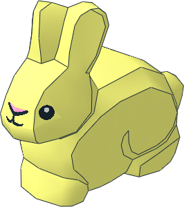 Animal Bunny with Black Eyes and Pink Nose Pattern