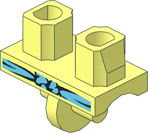 Minifig Hips with Medium Azure Sash Pattern
