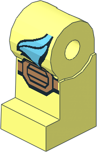 Minifig Leg Right with Medium Azure Sash and Medium Nougat Knee Pad Pattern